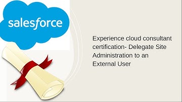 Experience cloud consultant certification- Delegate Site Administration to an External User