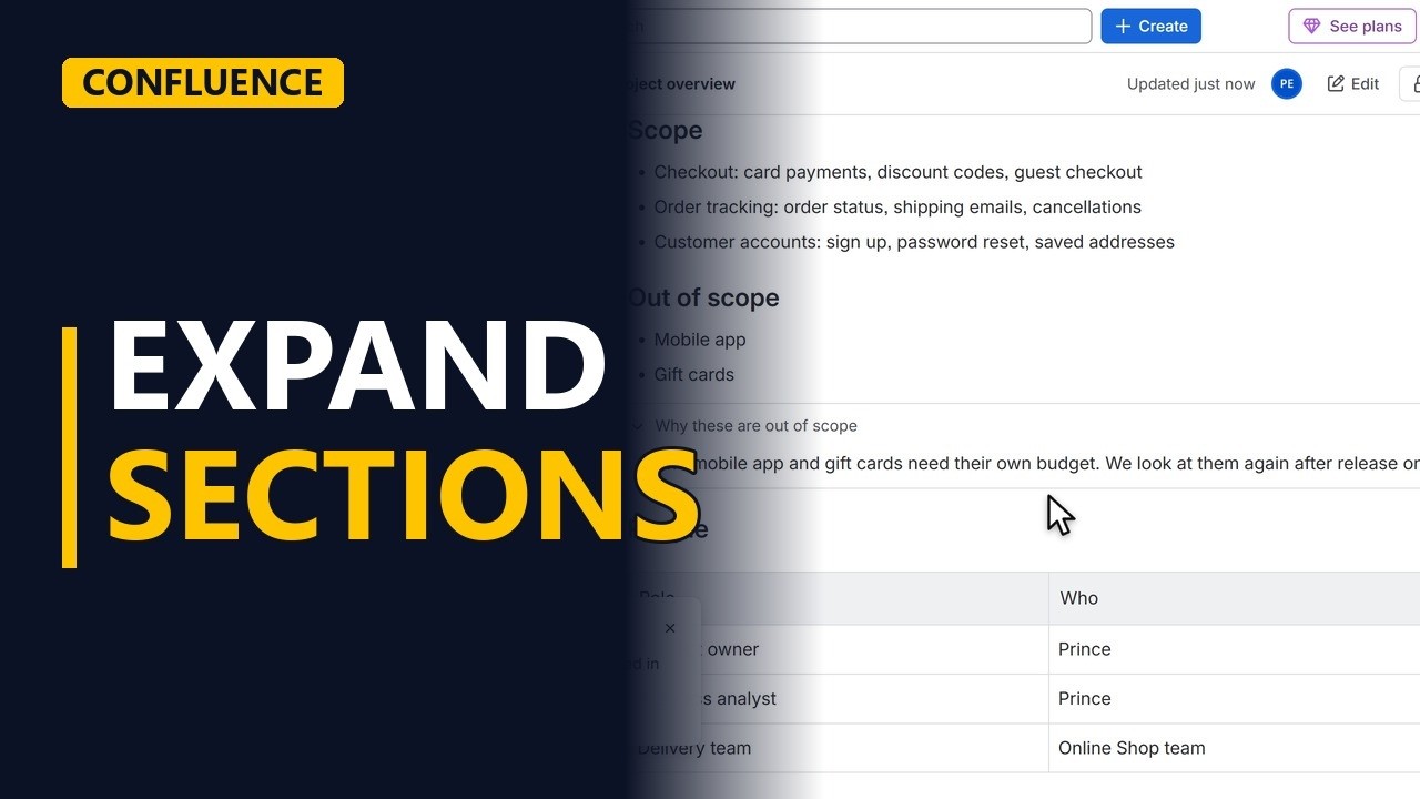 Expand Sections in Confluence: Hide Detail Until Readers Need It