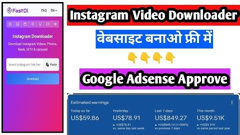 Instagram Video Downloader website banao Free || Google adsense Approved || free php script & code
