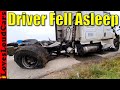 Semi truck totaled after driver fell asleep