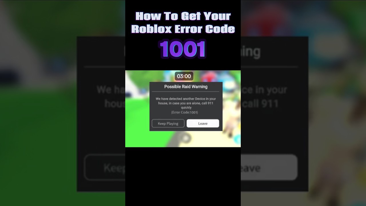 How To Get Your Roblox Error Code: 1001? #roblox #errorcode # ...