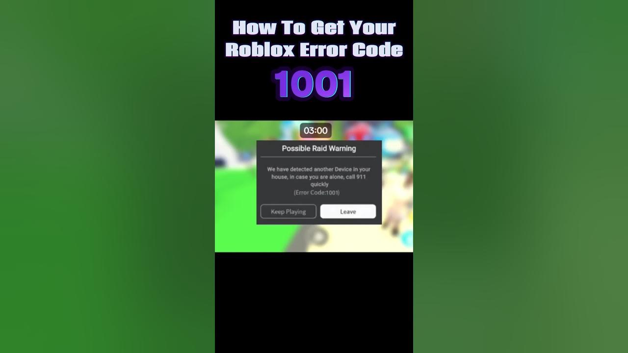 How To Get Your Roblox Error Code: 1001? #roblox #errorcode # ...