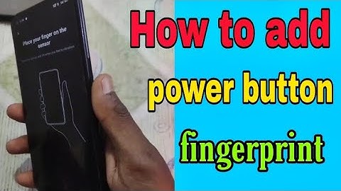 side fingerprint lock setting / how to add power button fingerprint