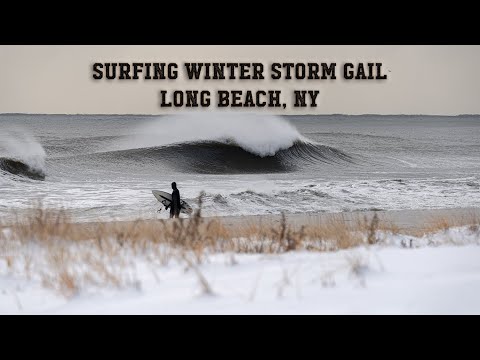 Winter Storm Gail Surfing In Long Beach NY