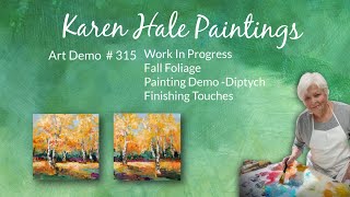 Finishing Touches to Autumn Tree Paintings Demo #315