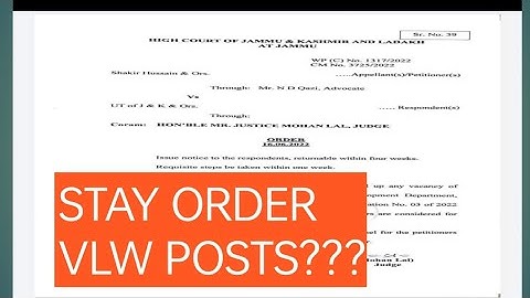 Stay order on vlw posts ?Can we apply for this now #jkssb #update #vlw #panchyat