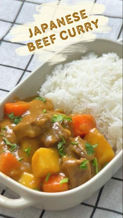CREAMY JAPANESE BEEF CURRY - Easy recipe in 1 minute #japanesecurry #curryroux #dicedbeef