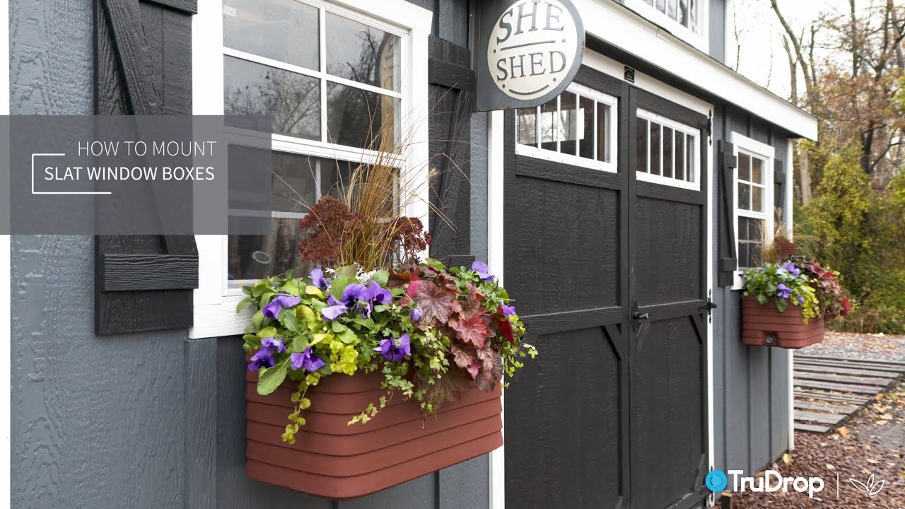 Crescent Garden TruDrop Self-Watering Planters: Mounting Brackets for Slat Window Boxes