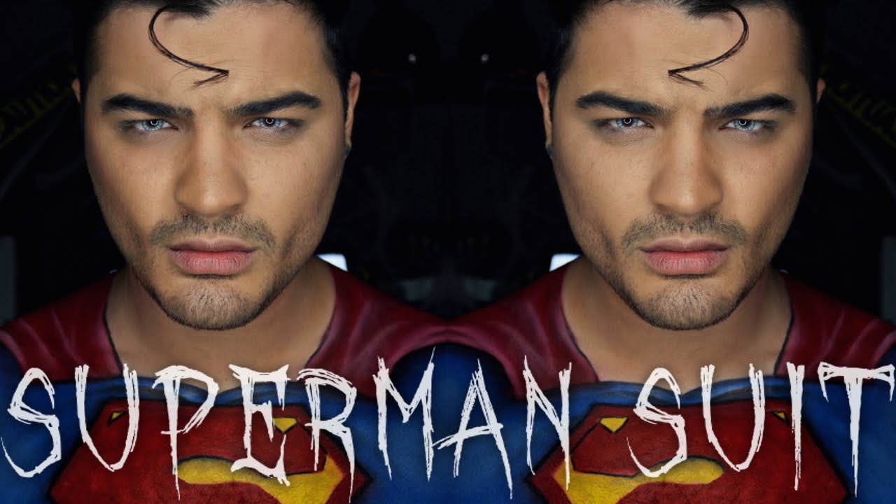 Superman Halloween Body Painted Suit Makeup Tutorial 31 Days Of