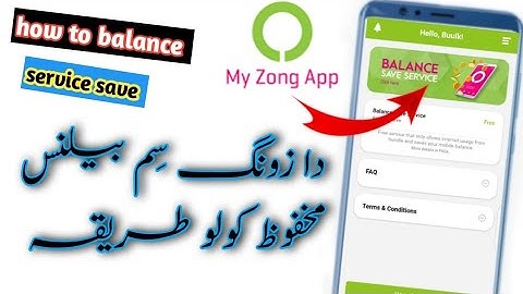 how to save your zong sim balance without code||zong sim balance save||sim balance save pashto||