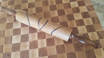 Woodturning...A Maple and Walnut Rolling Pin with a Cool Design! #woodturning #rollingpin