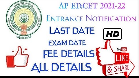AP EDCET 2021 LATEST NOTIFICATION !! LAST DATE !!EXAM DATE, FEE, WEBSITE. ALL DETAILS☺️☺️☺️☺️☺️