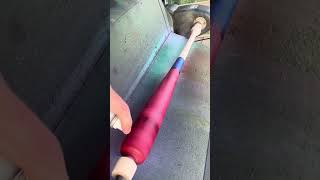 Painting a baseball bat. Check out the full vid. #custombat #woodworking #baseball #bat #sports #mlb