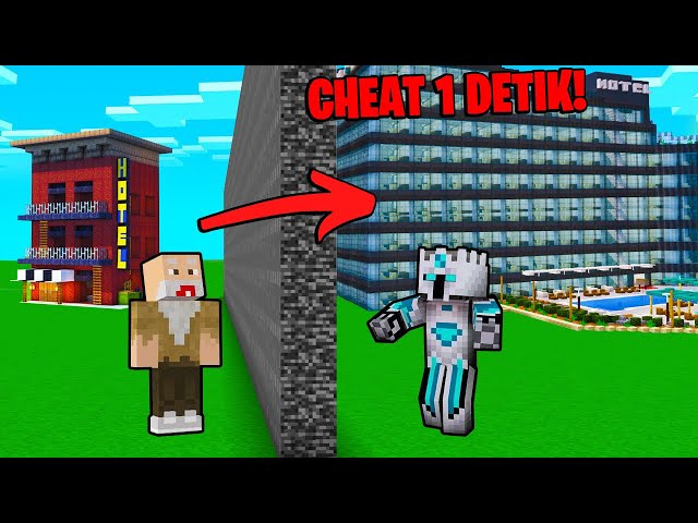 BAPAK GILE PUSING! 10 DETIK BISA BIKIN HOTEL TINGAT 98 SEBESAR INI DI MINECRAFT!!!   BUILD BATTLE!!! class=