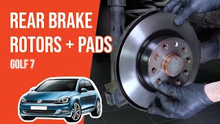 How to replace the rear brake discs and pads Golf mk7 🚗