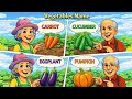 Vegetables Name for Kids 🥕🥒 | Learn Carrot, Cucumber, Eggplant &amp; Pumpkin | Fun Learning Video