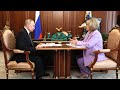 Встреча Президента России Владимира Путина с Председателем Центризбиркома Эллой Памфиловой