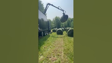 Moving round bales with the debris truck. #farming #johndeere #rotobec #westenstar #heavyequipment