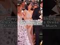 Emmy Red Carpet Shock: Alexandra Daddario’s Dress Almost Reveals Too Much#entretenews #hollywood