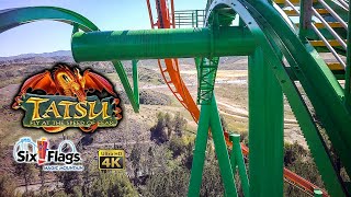 2022 Tatsu Flying Roller Coaster On Ride Front Seat 4K POV Six Flags Magic Mountain