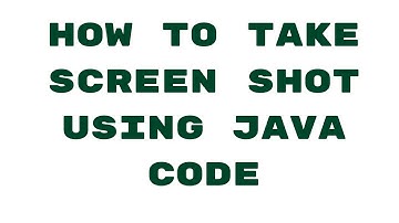 How to take screen shot using Java code