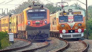 Route Diverted Trains on 90° Blind Curve| Aerodynamic WAP-5 InterCity+ Padatik+ Kanchankanya Exp