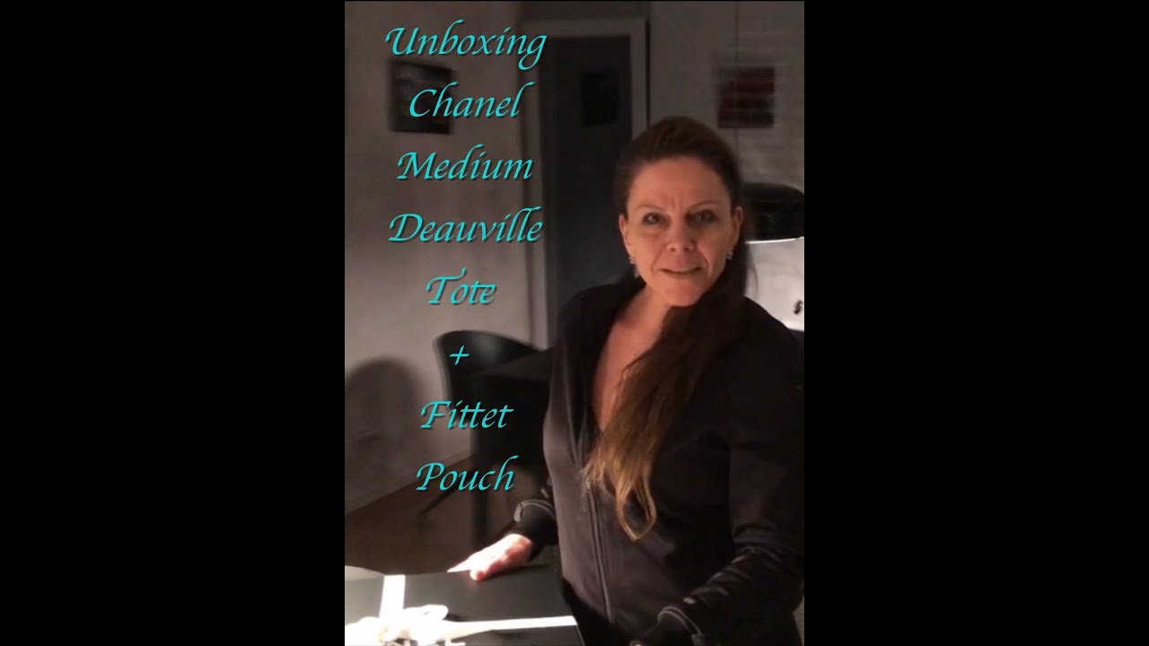 Unboxing 🎁 Chanel luxury Medium Deauville Tote 🛍 Black 👜 + Fitted Pouch  👝 !!! 