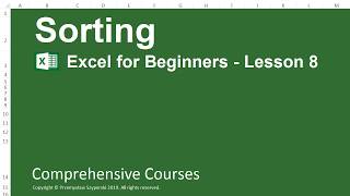 Sorting - Excel for Beginners - Lesson 8