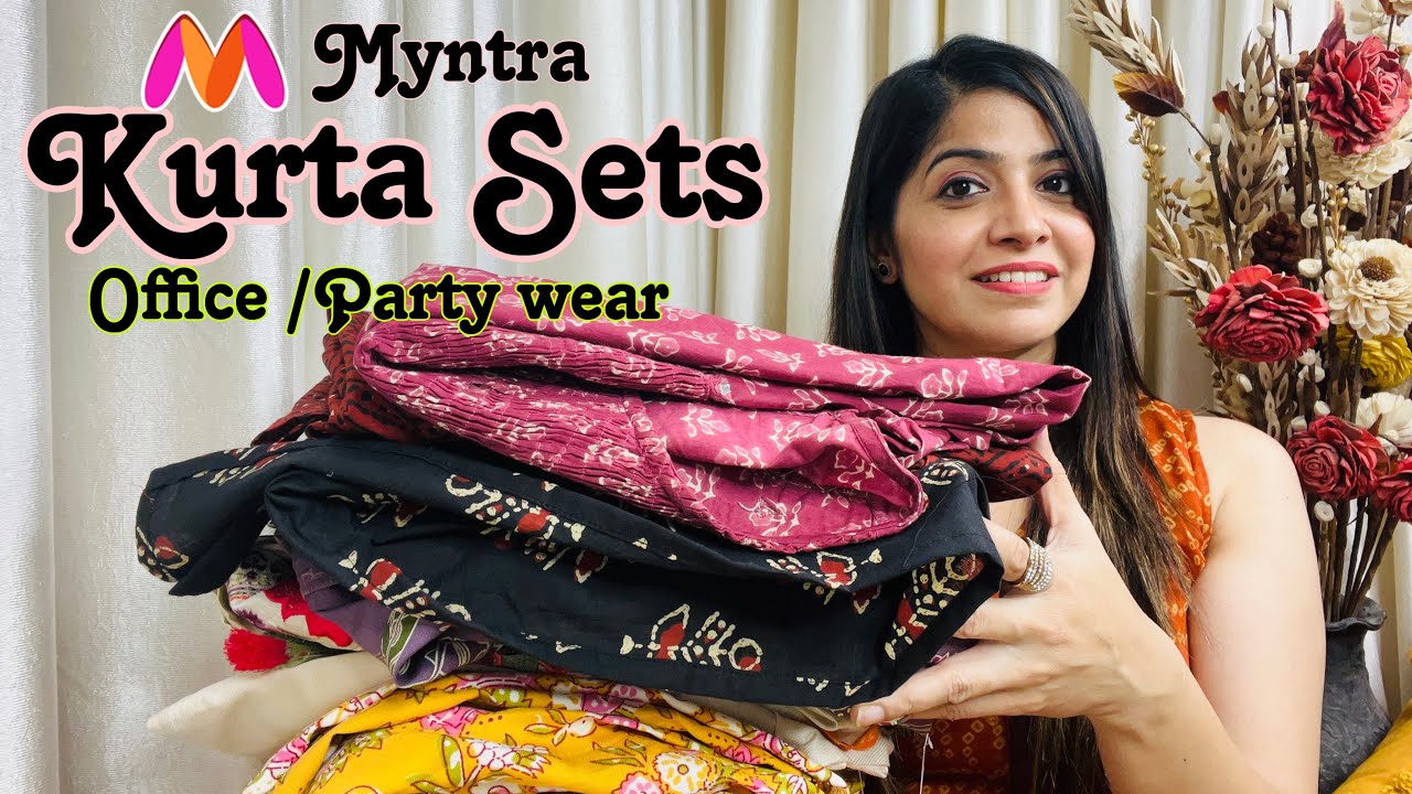 Myntra Kurti Set Party Wear Try On Haul| For Wedding Season| Pink's House -  YouTube