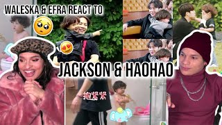 Waleska & Efra react to GOT7's Jackson Wang with Haohao & MeowMeow (baby cut) | REACTION😍🥺 ❤