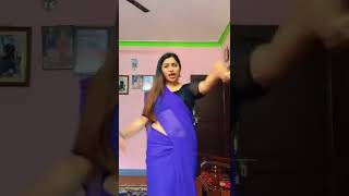 Nepali Bhabhi Dancing In Blue Saree For Her Tiktok Fans