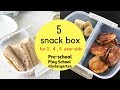 5 SNACK BOX or morning snack or LUNCH BOX (  ages 3,4,5 PRESCHOOL / PLAYSCHOOL / KINDERGARTEN KIDS )