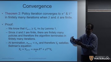 CS885 Lecture 3a: Policy Iteration