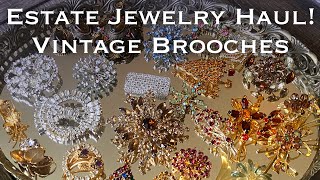 Estate Jewelry Haul! Vintage Brooches- I bought an entire display- let&#39;s look through them together.