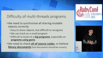RubyConf 2016 - Ruby 3 Concurrency by Koichi Sasada