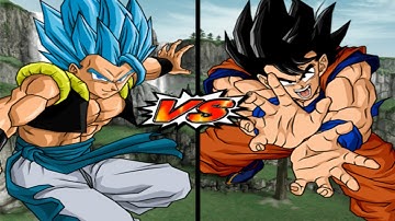GOGETA (SSJ BLUE) VS GOKU (EARLY) Turtle Logo No Heavy Clothing Dragon Ball Z: Budokai Tenkaichi 3