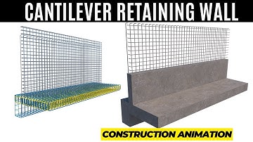 Animation Cantilever Retaining Wall |Reinforcement Details.