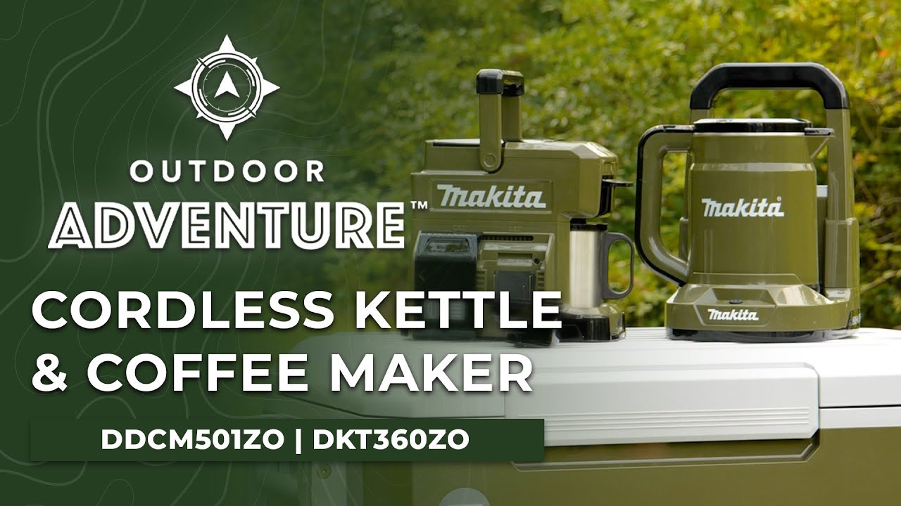 Makita Olive Green: 12V/18V Cordless Coffee Maker (DCM501Z) & 18V/36V  Cordless Kettle (DKT360Z) 