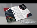 Trifold brochure mockup in adobe photoshop