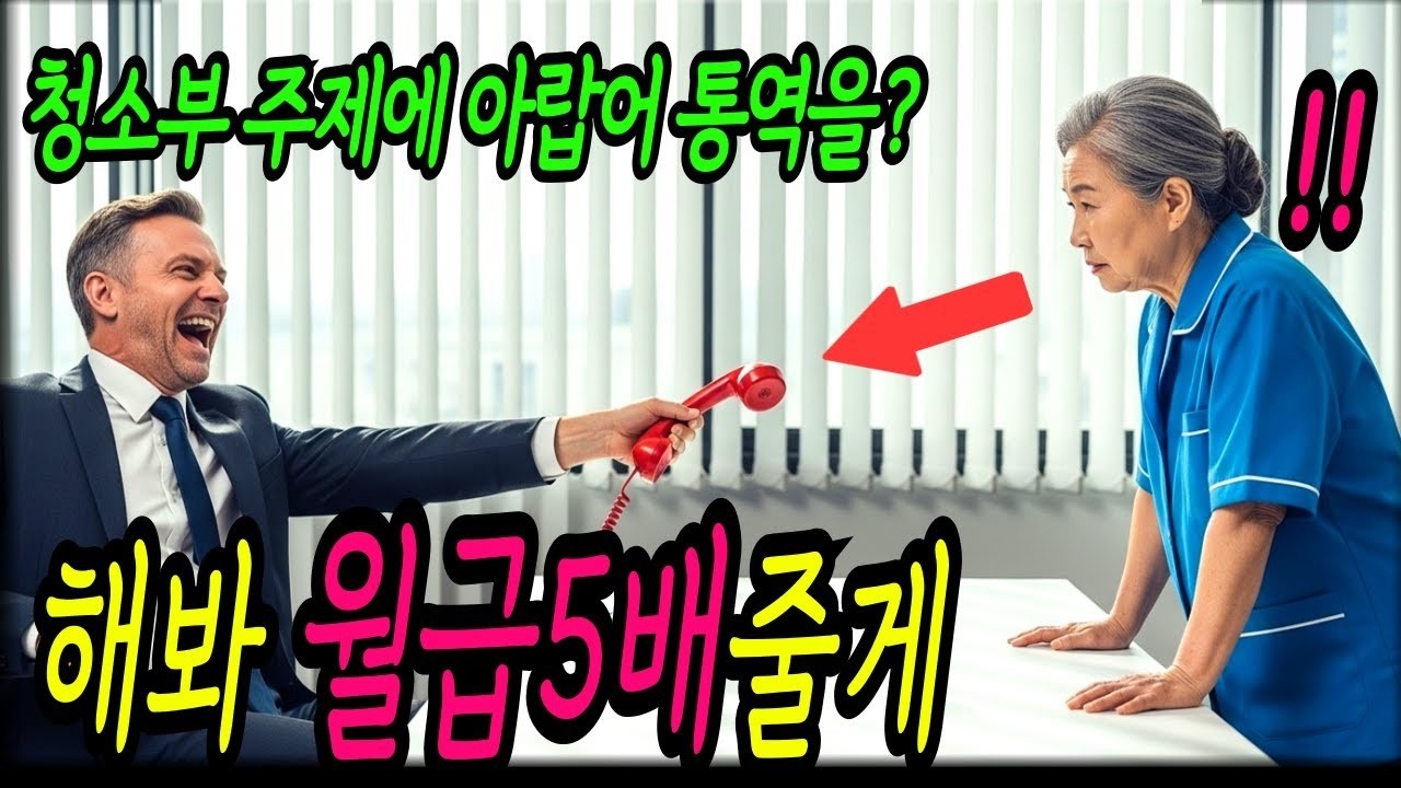 청소부 따위가 아랍어 통역을 할줄 안다고   가난한 청소부 60대 할머니 무시하는 재벌 회사 CEO, 결국 30분 뒤 무릎을 꿇게 되는데
