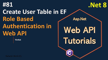 Part 81 Create User Table in Entity Framework in Web API .Net 8, 7 6 Web API Tutorials @NehanthWorld
