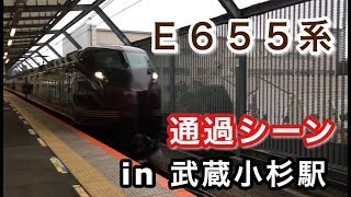 E655系 なごみ 武蔵小杉駅4番線を通過する 2019/02/09