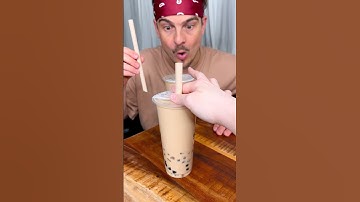 How to help your friend with BUBBLE TEA straw properly?😭❤️🧋| CHEFKOUDY