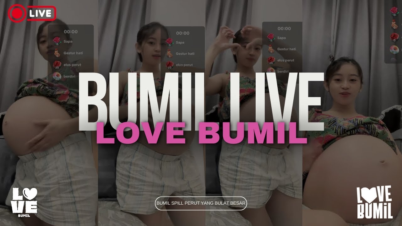 Bumil Live Spill Perut Yang Bulat Besar dan Mulus