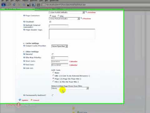 DotNetNuke Tutorial - Advanced page settings - Video #37