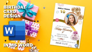 Happy Birthday Card Design In MS Word | Download FREE Template screenshot 5