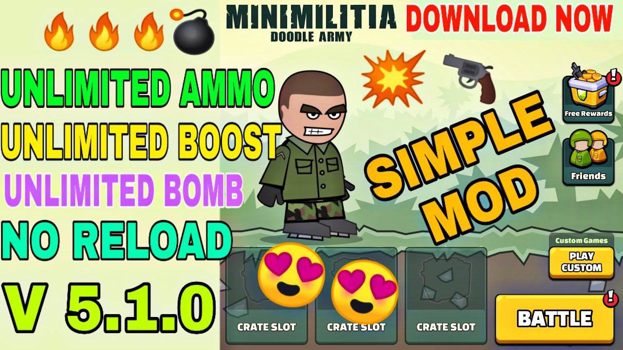 Mini Militia V5 1 0 Simple Mod Apk Download Unlimited Ammo Unlimited Boost Youtube