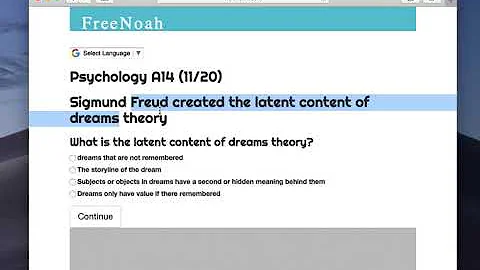 Psychology A14 (10/20) Who created the latent content of dreams?