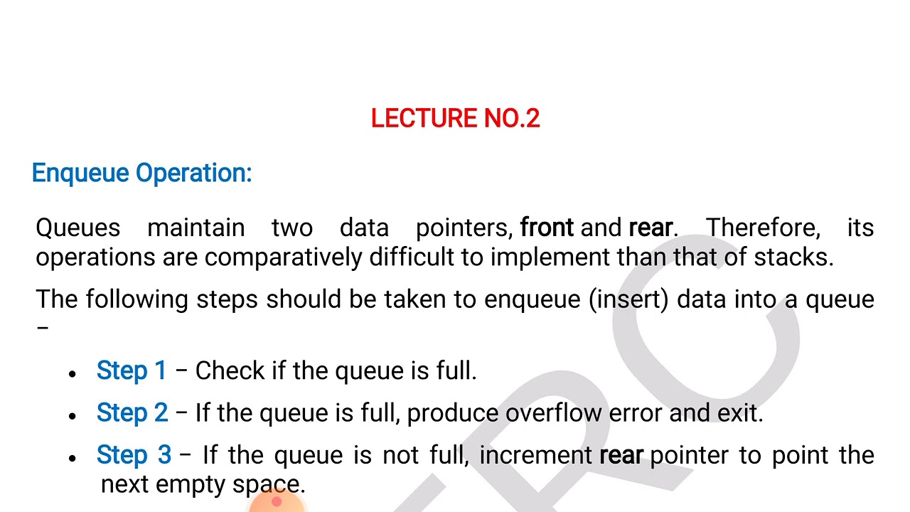 3CSE4-05 UNIT 2 L2 QUEUE OPERATION - YouTube
