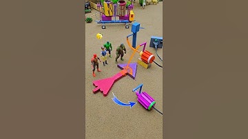 Mini water pump science project with big large arrow shape red,purple concrete & mixer diy tractor